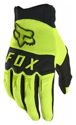 Guantes Largos Fox Dirtpaw Negro / Amarillo Fluorescente
